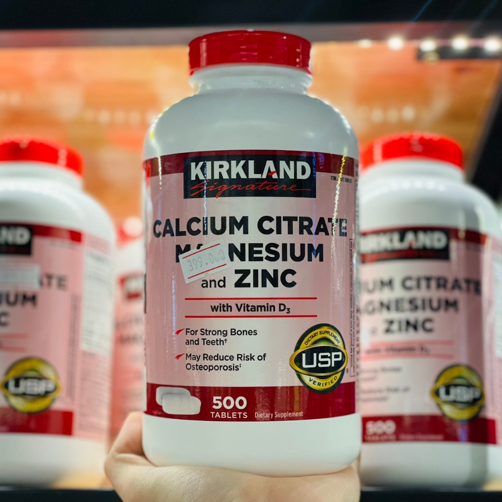 [Nhập Mỹ] Viên Uống Calcium Citrate Magnesium And Zinc With Vitamin D3 Hộp 500 Viên Của Kirkland