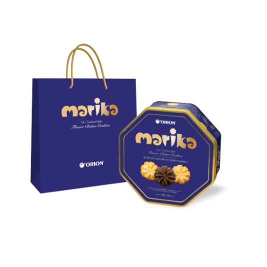 Bánh Quy Hoa Bơ Tự Nhiên Orion Marika (Hộp Qùa 28 cái + Túi Giấy)