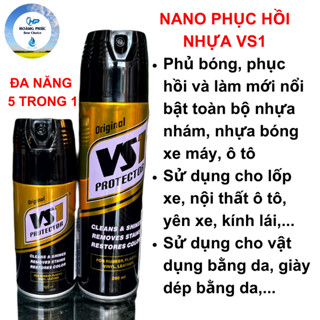 [Tặng Khăn] Chai Xịt VS1 Phục Hồi Nhựa Nhám, Nhựa Bóng, Lốp Xe Máy, Nội Thấi Ô Tô, Đánh Bóng Giày Dép, Vật Dụng Bằng Da