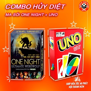 [ COMBO HẤP DẪN ] Bộ bài ma sói one night  + bộ bài uno - Phiên bản đặc biệt siêu kịch tính