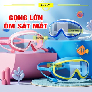 Mắt kính bơi trẻ em / người lớn gọng lớn kèm nút bịt tai dính liền - kính bơi nam nữ phụ kiện bơi lội bfun