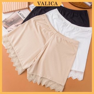 Quần lót dạng đùi chất lụa thoáng mát. Quần mặc trong váy cạp thun co giãn viền ren VALICA V761