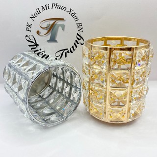 Cốc pha lê cắm cọ nail trang điểm