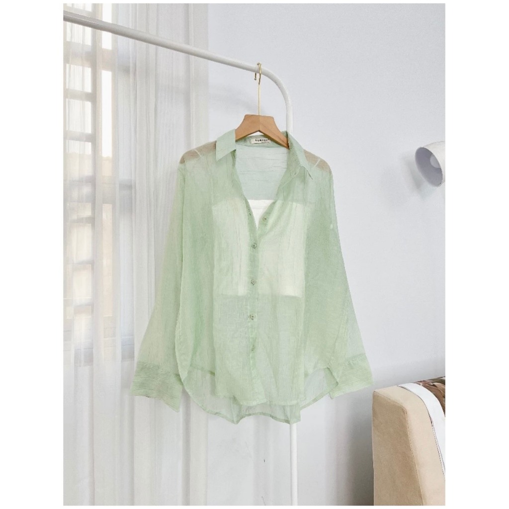 (KÈM ÁO LÓT) Áo Sơ Mi Voan Tơ 10 Màu Mỏng Mát Sang Chảnh Kèm Áo Hai Dây Dày Dặn, Set Áo Freesize Form Rộng | BigBuy360 - bigbuy360.vn