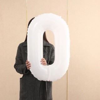 Bóng Số Sinh Nhật Màu Trắng Size Lớn