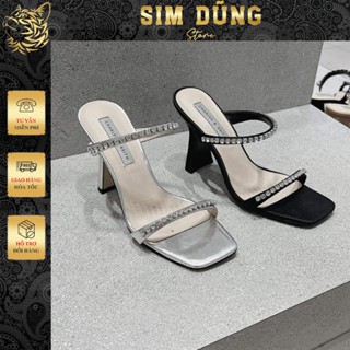 GIÀY SANDAL CAO GÓT NỮ CAO 7 PHÂN QUAI MẢNH MÀU ĐEN TRẮNG HOT ( Chuẩn Size) 2139