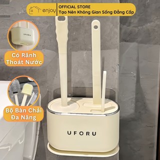  Bộ cọ bồn cầu đa năng dán tường Silicon mềm mại lau sạch mọi ngóc ngách vết bẩn có tay cầm tiện dụng - EJ557 