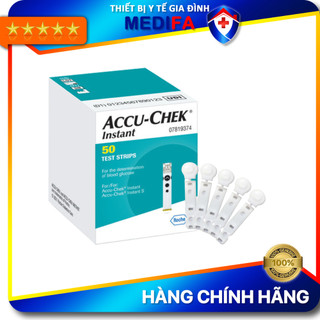 Combo 50 que thử đường huyết Accu-Chek Instant và 25 kim dẹt chích máu, NK chính ngạch, tem niêm phong