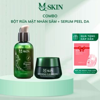 Combo bột rửa mặt nhân sâm và serum peel da nhân sâm mq skin