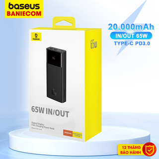 Sạc Dự Phòng 65W Baseus 20000mAh Star-Lord Digital Display Fast Charger Cho Laptop/Tablet/Phones - BANIECOM
