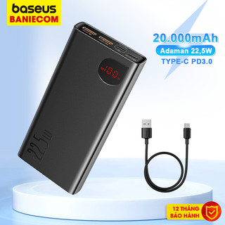 Pin sạc dự phòng 20000mAh Baseus 22.5W Adaman Metal Digital Display Quick Charge Power Bank - BANIECOM