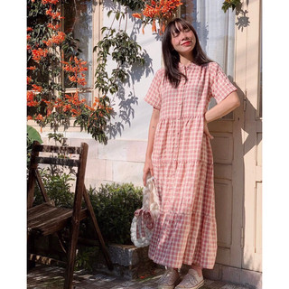 Đầm caro tầng xoè - helen dress