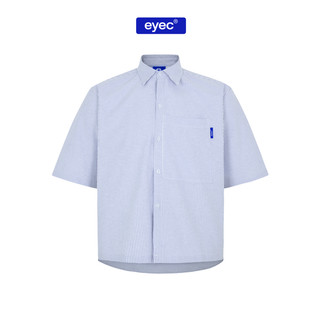 Áo Sơ Mi Nam Tay Ngắn Kẻ Sọc EYEC Form Rộng Vải Oxford