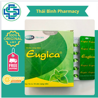 Eugica giảm hắt hơi sổ mũi ,ho kéo dài- Hộp 10vỉ x 10viên ho dầu