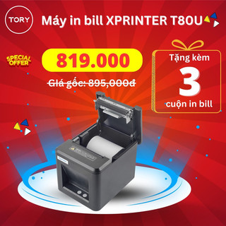 [XP-T80U] Máy in bill, in hoá đơn kết nối điện thoại Xprinter khổ 80mm kết nối USB, LAN. Hàng chính hãng, giá rẻ