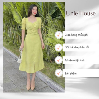 Váy trắng dự tiệc tiểu thư cột nơ eo dáng dài (có bigsize)váy xanh bơ siêu che bụng dự tiệc siêu xinh
