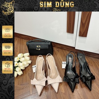 Guốc Zaraa Nơ Đen Be Cao 8 phân fullbox hot trend (Lùi 1 Size) 8101