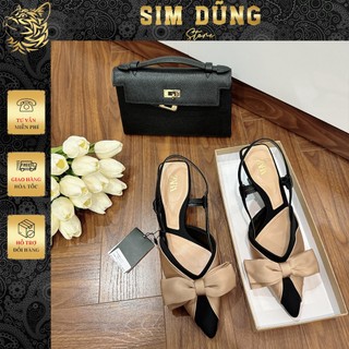 Guốc Zaraa Nơ Đen Be Cao 4 phân hot trend (Chuẩn Size) 25070-A1