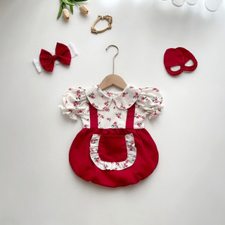 Body túi hoa đỏ ryl’s closet cho bé gái sơ sinh, đầy tháng, thôi nôi b098