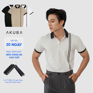 Áo polo nam vải cá sấu cotton AKUBA form slimfit, chất liệu thoáng mát, mềm mại, thấm hút mồ hôi tốt | 01J0589