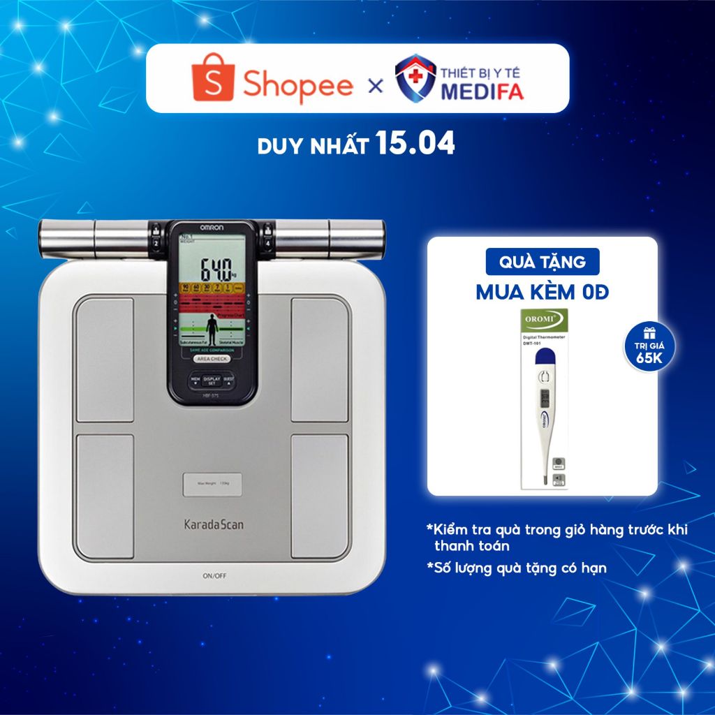 Cân Đo Thành Phần Cơ Thể Omron HBF-375 Dùng 8 Cảm Biến Để Đo Toàn Bộ Cơ Thể