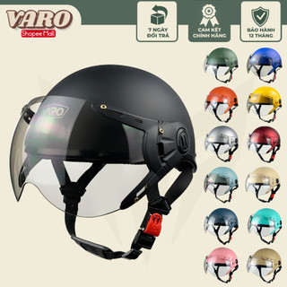 Mũ bảo hiểm nửa đầu VARO A33K có kính chắn gió, chống tia uv cao cấp