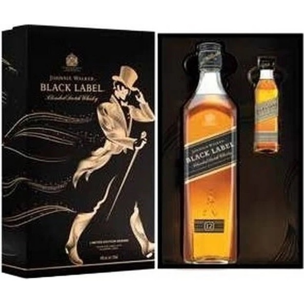 Hộp quà whisky Johnnie Walker đen Black Label 75cl