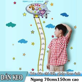 Decal trang trí tường - Đĩa bay thước đo cho bé vui nhộn