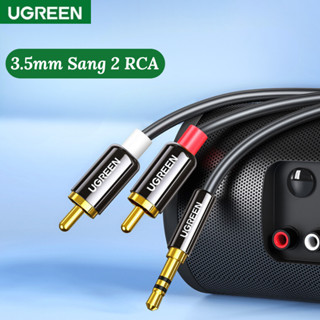  Dây Audio 3.5mm Ra 2 Đầu RCA  UGREEN 14K Đầu mạ Vàng Kết Nối Siêu Ổn Định Bảo Hành 12 Tháng. 