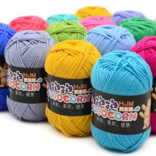 Len Milk Cotton 50g LYLYCRAFT, Cuộn Len BoBo Sợi 2mm Gồm 42 Màu Dùng Làm Móc Khóa Len,Thú Bông Len Cho Người Mới Học Móc