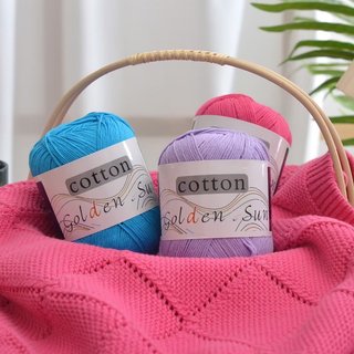 Len móc cotton sun golden cuộn 50gr gồm 32 màu , cuộn len cotton đan móc cho người mới bắt đầu