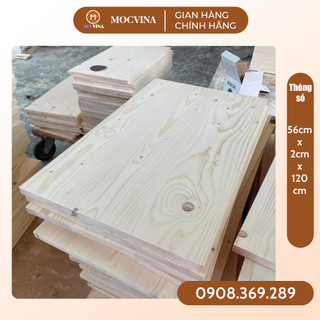 Tấm mặt bàn gỗ thông rộng 56cm dài 160cm dày 2cm láng mịn bề mặt