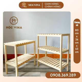 Kệ dép gỗ thông 3 tầng gỗ tự nhiên, Kệ đa năng