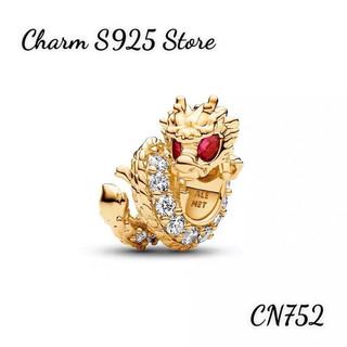 Charm pan ale con rồng vàng đính đá trang trí vòng tay