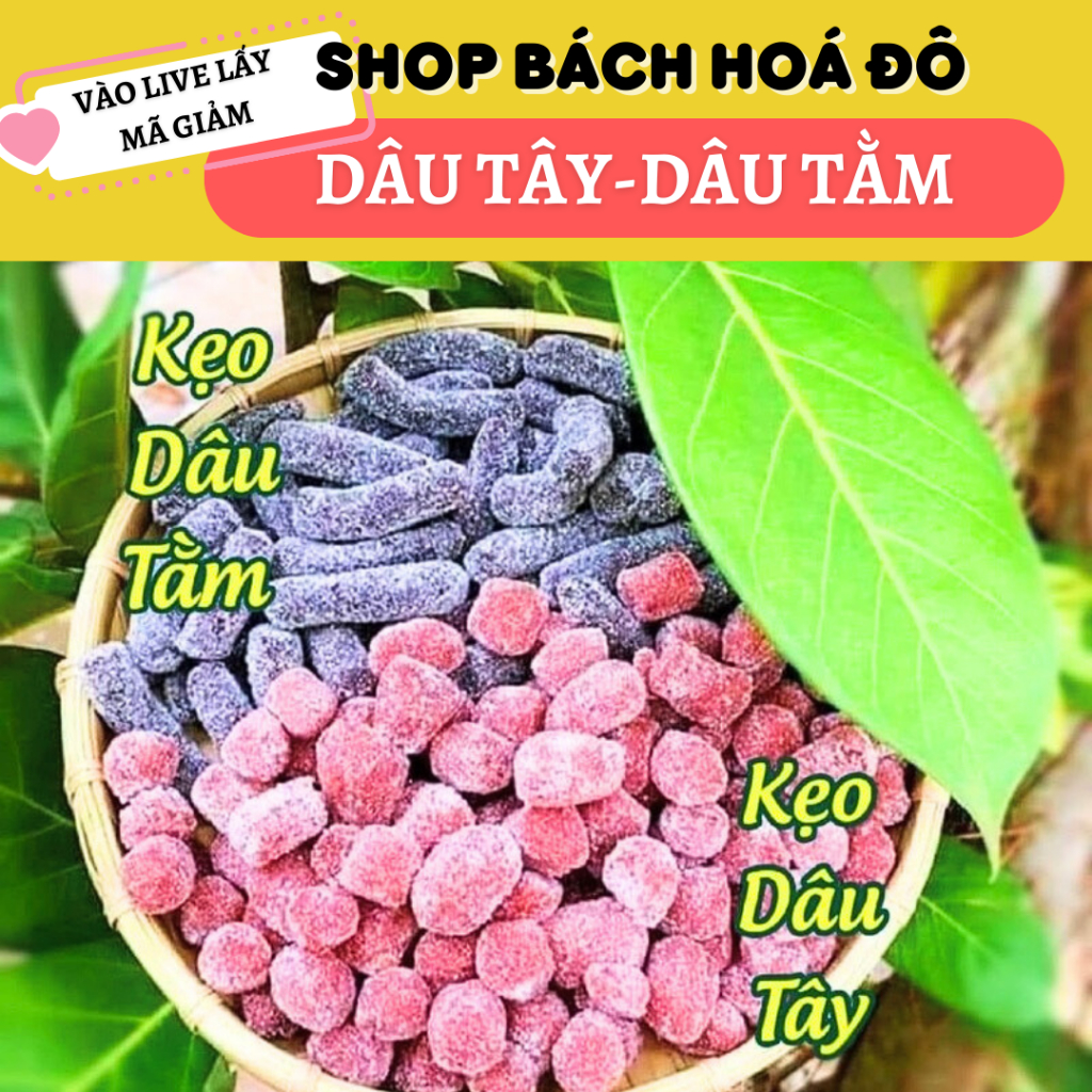 [ Live freeship] 500G Mứt mix Dâu Tây Dâu Tằm Me Cay Đà Lạt Chua Ngọt Bách Hoá Đô