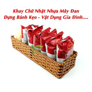 Khay Nhựa Đan Chữ Nhật Dài Size Trung (10x30) - Khay Nhựa Đựng Gia Vị Chén Chấm Bàn Ăn