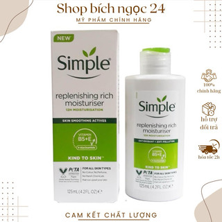 Sữa dưỡng ẩm Simple dịu nhẹ cấp ẩm tới 12giờ 125ml