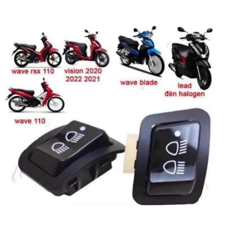 100 cái Công tắc tắt đèn vision,Lead, wave, RSX, BLADE 110..........xe không có nút tắt đèn