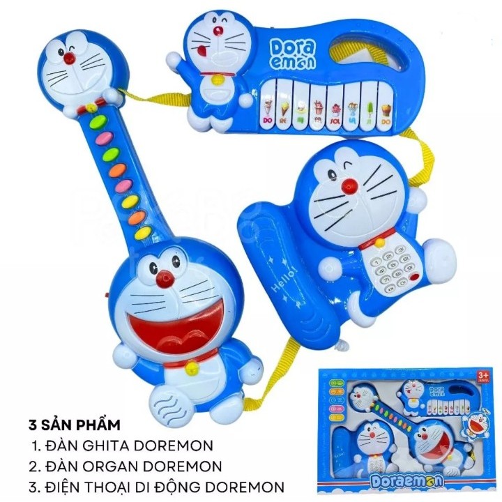 Bộ 3 Đàn Pin Nhạc Doremon Cho Bé