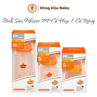 [Chính Hãng] Bình Sữa WESSER PP Kháng Khuẩn Cổ Hẹp 60ML/ 140ML/ 250ML, Cổ Rộng 180ML/260ML
