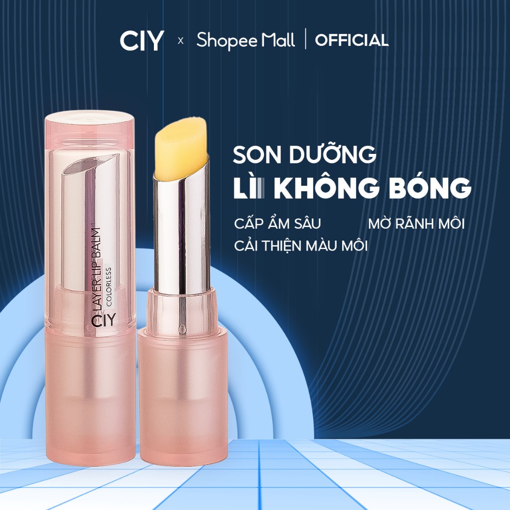 Son dưỡng môi lì không bóng CIY Layer Lip Balm dưỡng ẩm, làm mềm môi, sáng hồng môi, mờ rãnh môi 3g
