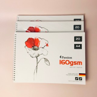 (XẢ KHO) SỔ VẼ PHÁC THẢO PASSION SIZE A4 20 TỜ, GIẤY 160GSM (GIẤY NHẬP KHẨU TỪ ĐỨC)