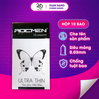 BAO CAO SU ROCMEN ULTRA THIN SIÊU MỎNG HỘP 10 BAO.