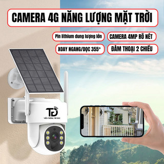 Camera Năng Lượng Mặt Trời Dùng Sim 4G, Camera PTZ 4.0MP Siêu Nét, Xoay, Ban Đêm Có Màu,Phát Hiện Chuyển Động Thông Minh