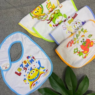 Combo 5 Yếm DÁN cho bé, mặt sau có lớp NI LÔNG chống thấm sơ sinh và trẻ em