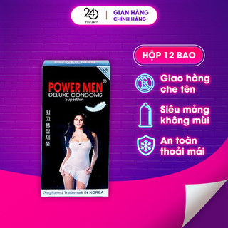 Bao cao su BCS siêu mỏng PowerMen siêu mỏng 12 chiếc