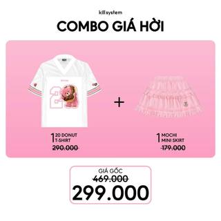  Mua 1 Áo Jersey Silly Love 20 Gấu Donut + 1 Chân váy Mochi Hồng dáng ngắn thêu gấu Kill System