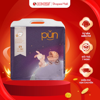 Tã Bỉm Quần Pun Pants Bỉm Em Bé Mềm Mại Thoáng Khí Chống Tràn Ngày Đêm M30 L28 XL26 XXL24 (9-14kg) - Bibomart