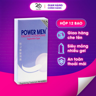 Bao cao su Powermen Superthin siêu mỏng Hộp 12 chiếc Yeu247