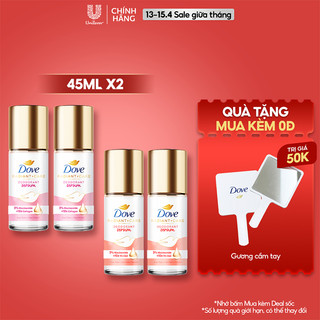 Combo 2 Lăn khử mùi tinh chất serum cao cấp Dove với 3% Niacinamide dưỡng da sáng mịn đều màu 45ml không khác lăn nách